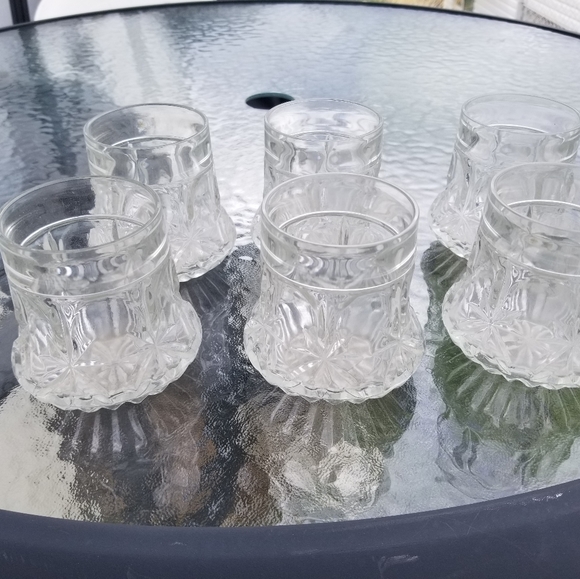 SET OF 6 VINTAGE PINWHEEL CRYSTAL SHORT GLASSES - Picture 4 of 4